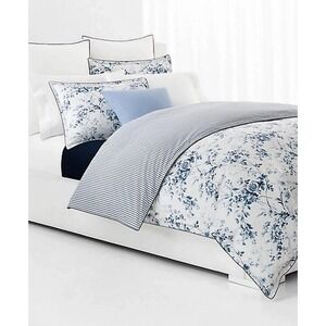 RALPH LAUREN Annie Reversible  Duvet Covet 3 Pc Set $385 Cotton Full/Queen Blue